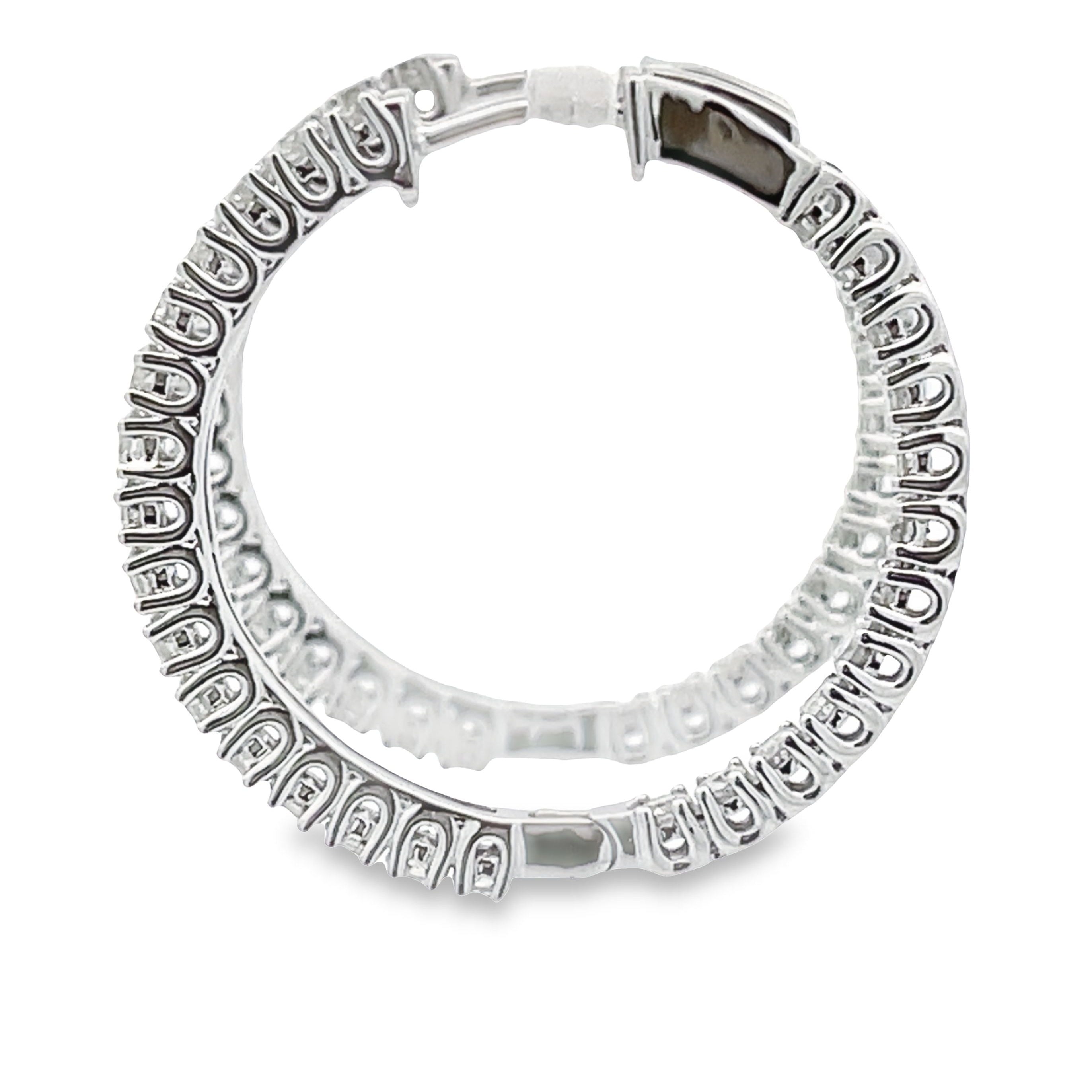 Genuine 1.53ct Diamond Hoop Earrings 10KT White Gold by Bids.com