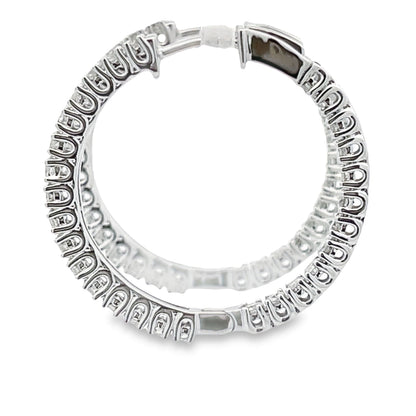 Genuine 1.53ct Diamond Hoop Earrings 10KT White Gold by Bids.com