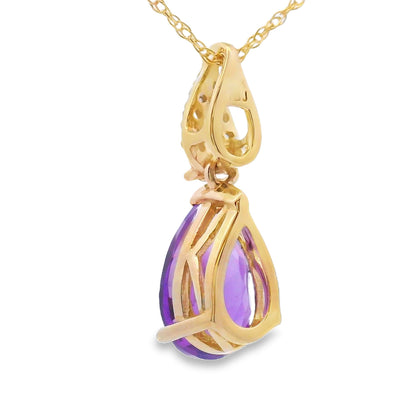 Amethyst Diamond Fashion Pendants 10KT Yellow Gold by Bids.com