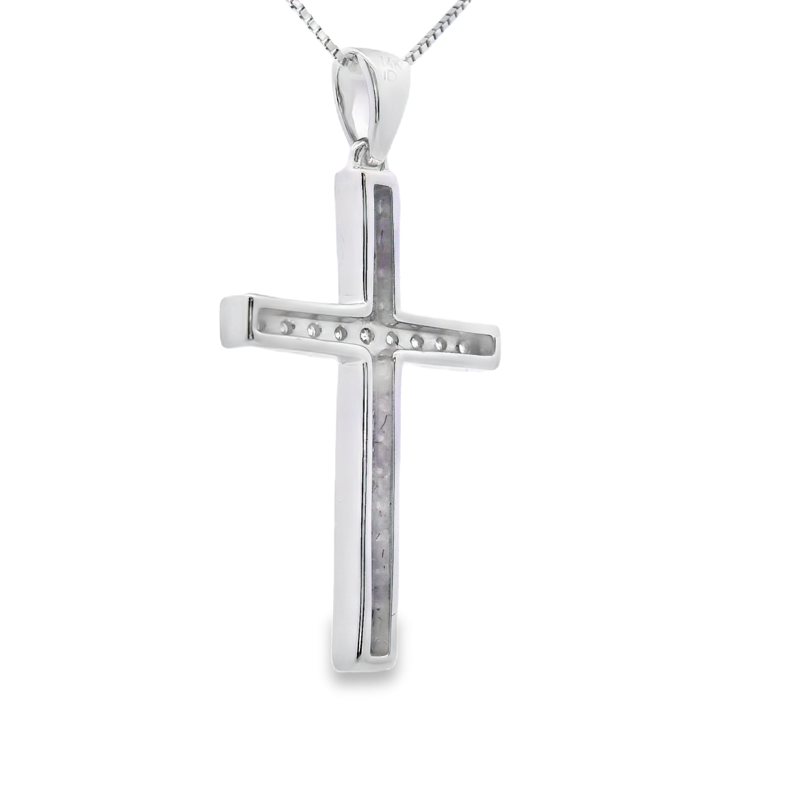 .22ct Diamond Cross Religious Pendant 14KT White Gold by Bids.com