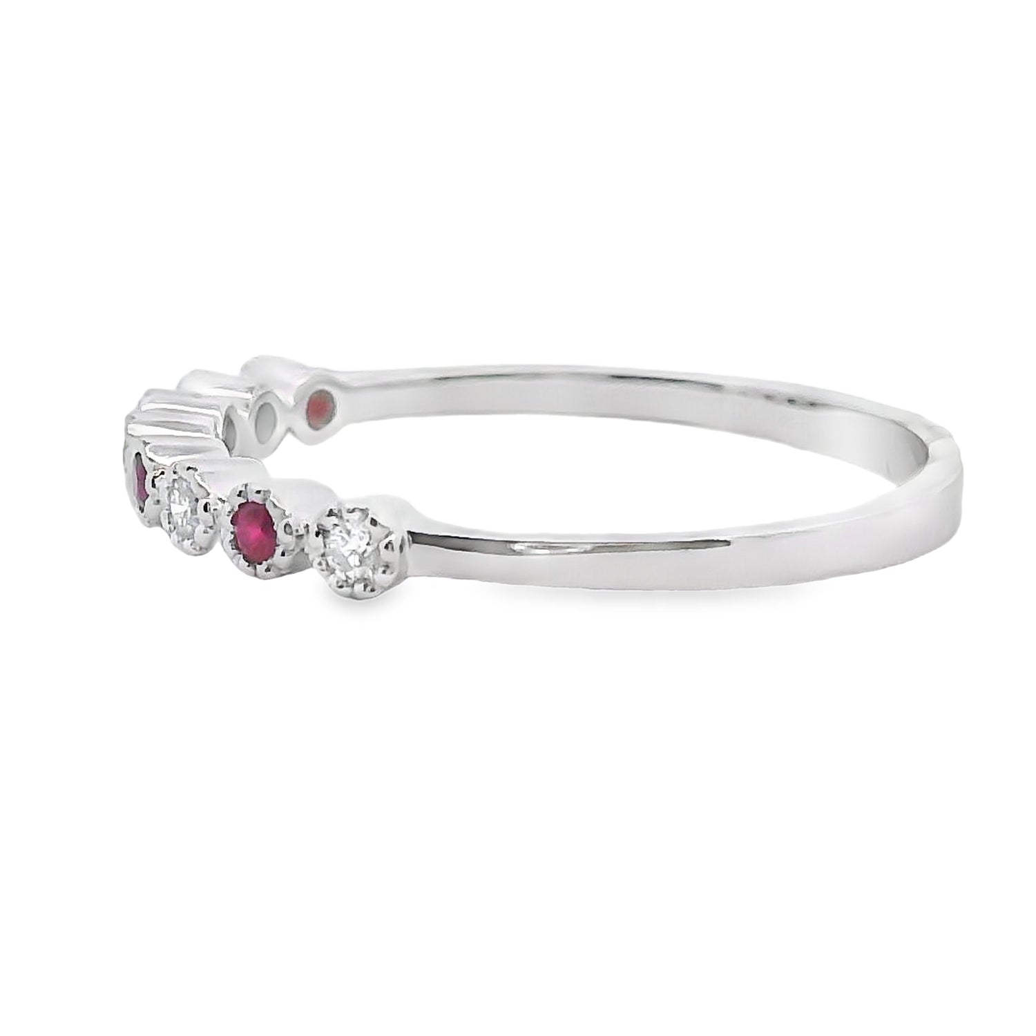 .14ct Ruby Diamond stackable band set 14KT White Gold by Bids.com