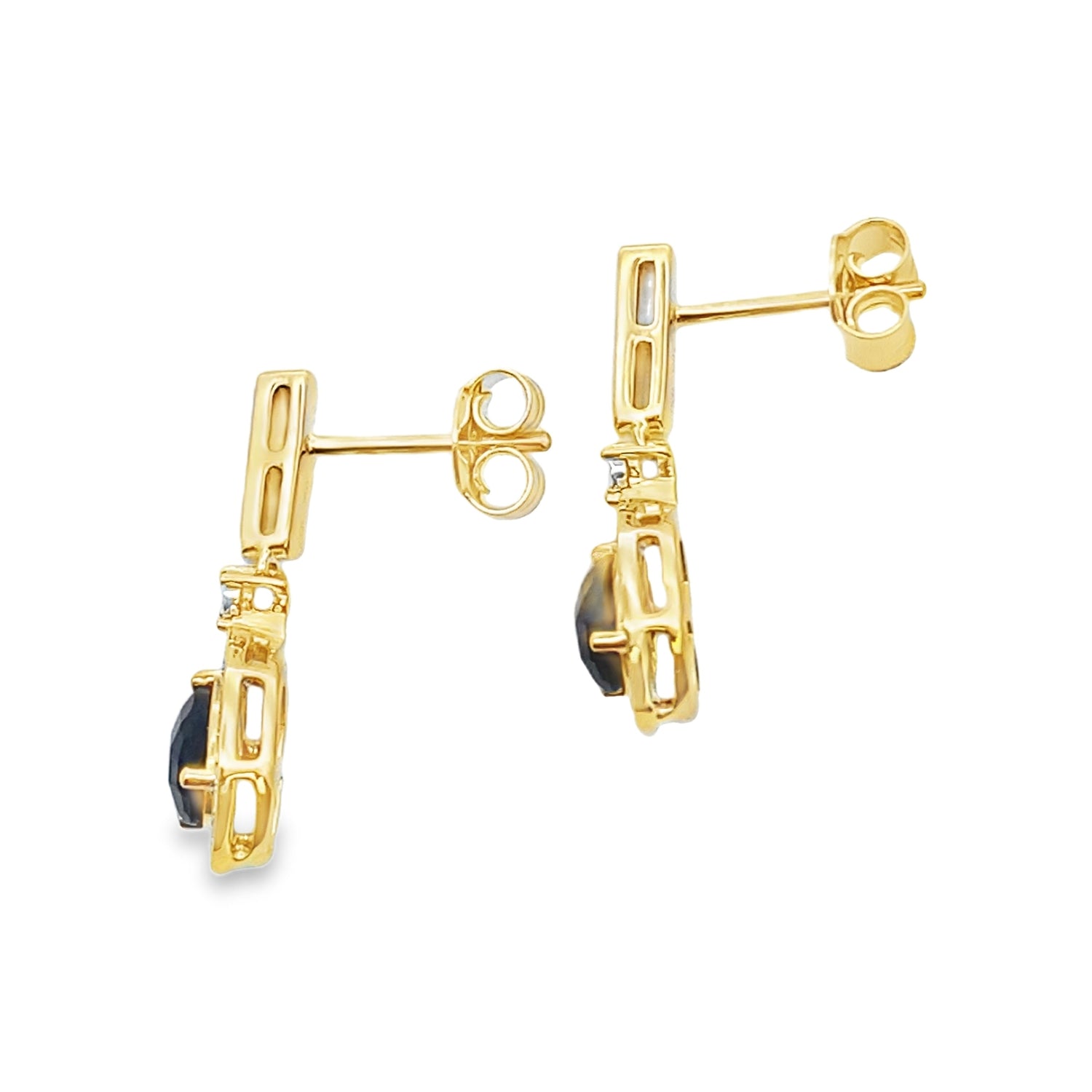 .84ct Onyx Diamond Dangle Earrings 10KT Yellow Gold by Bids.com