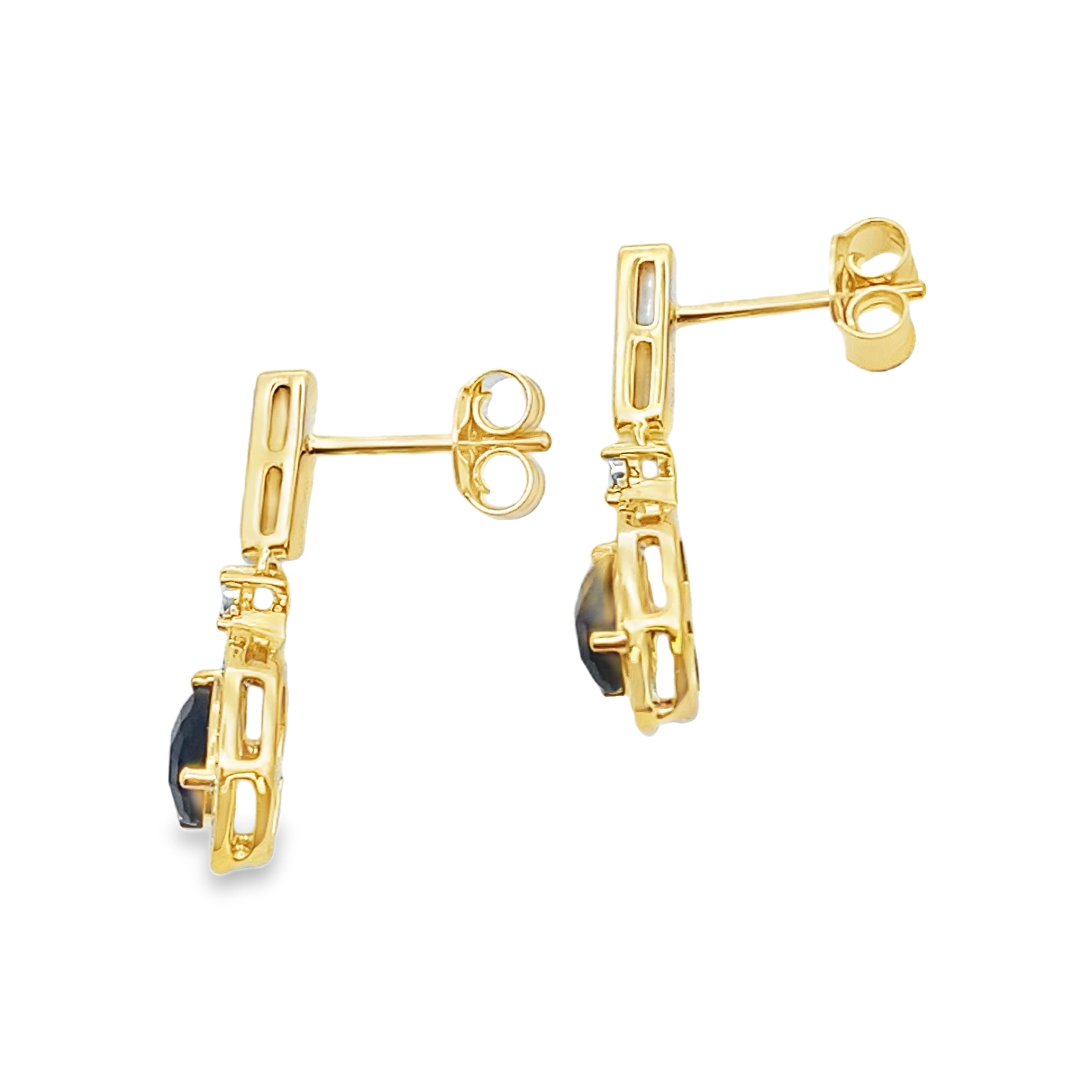 .84ct Onyx Diamond Dangle Earrings 10KT Yellow Gold by Bids.com