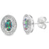 Mystic Fire Topaz Diamond Earrings 10KT White Gold by Bids.com