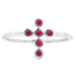 Genuine .12ct Ruby Cross Ring 14KT White Gold by Bids.com