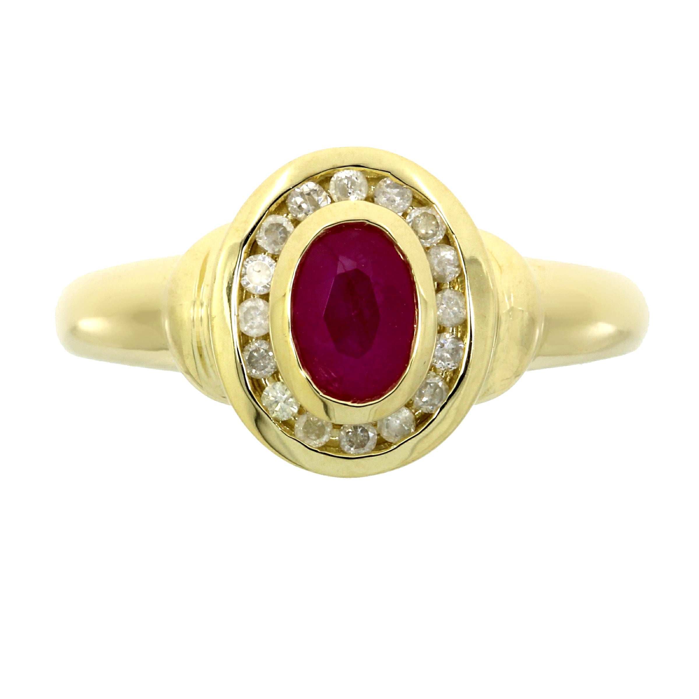 Natural .70ct Ruby Diamond Ring 10KT Yellow Gold by Bids.com