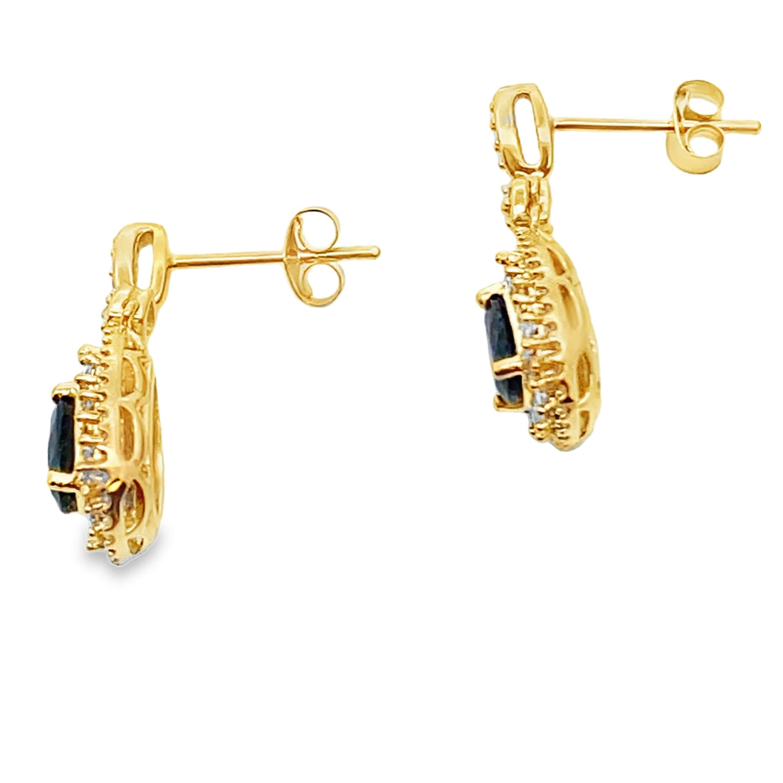 1.22ct Sapphire Diamond Earrings 10KT Yellow Gold by Bids.com