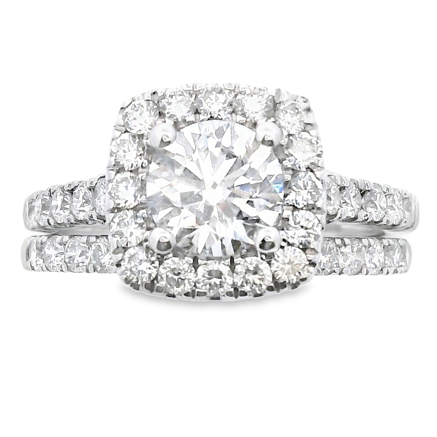 Lab Grown Diamond Engagement Ring Set 10KT White Gold