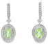 1.23ct Peridot Diamond Dangle Earrings 10KT White Gold by Bids.com