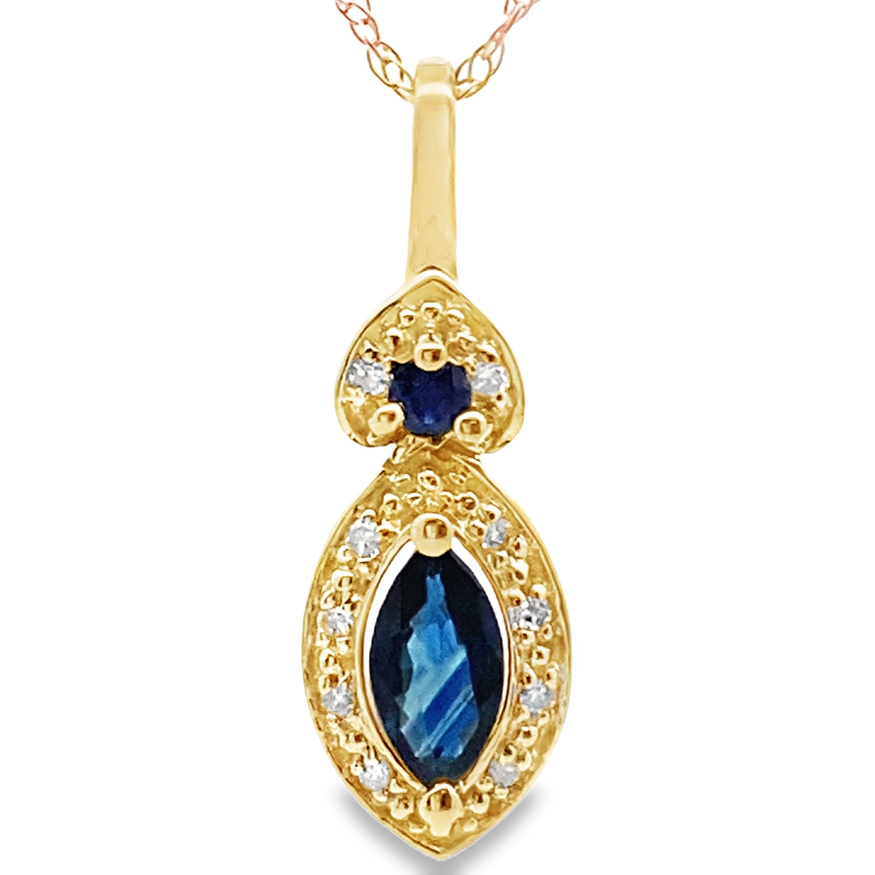 Sapphire Diamond Fashion Pendants 10KT Yellow Gold by Bids.com