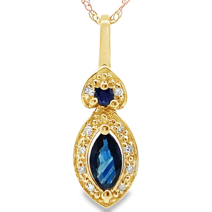 Sapphire Diamond Fashion Pendants 10KT Yellow Gold by Bids.com
