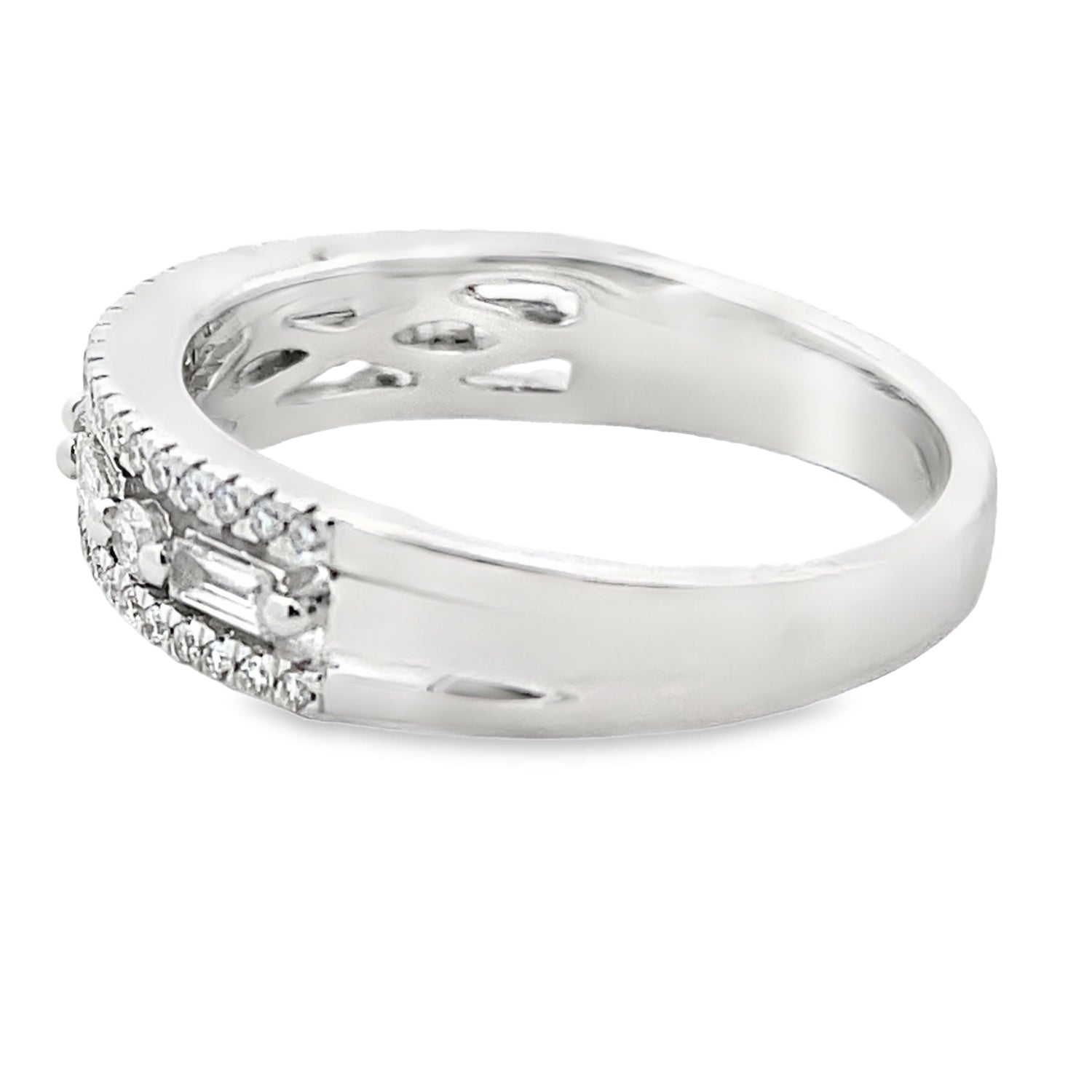 .50ct Diamond Fashion band rings 14KT White Gold by Bids.com