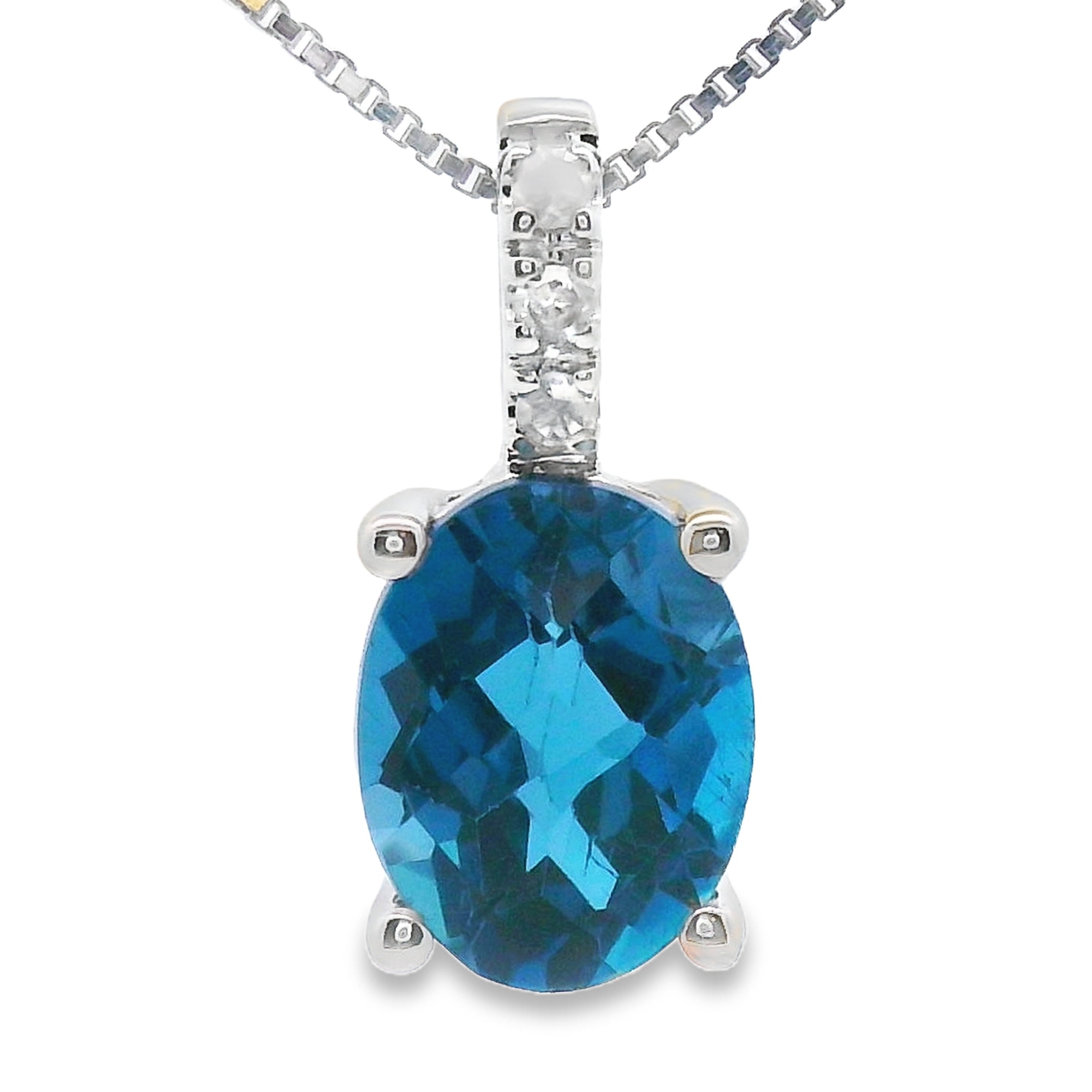 London Blue Topaz Fashion Pendants 10KT White Gold by Bids.com