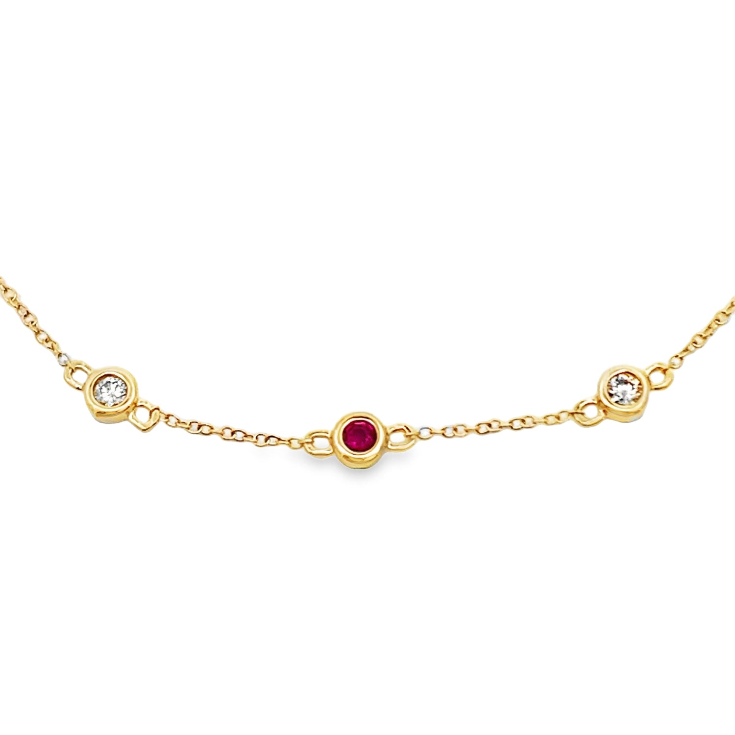 Natural .25ct Ruby Diamond Bracelet 14KT Yellow Gold by Bids.com
