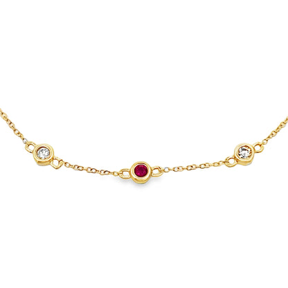 Natural .25ct Ruby Diamond Bracelet 14KT Yellow Gold by Bids.com