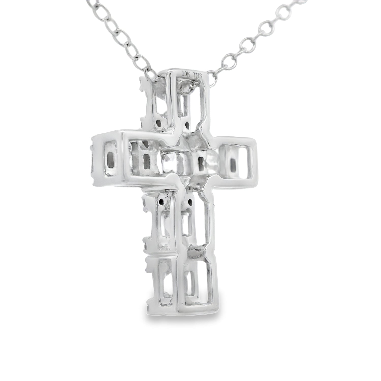 .50ct Diamond Cross Religious Pendant 10KT White Gold by Bids.com