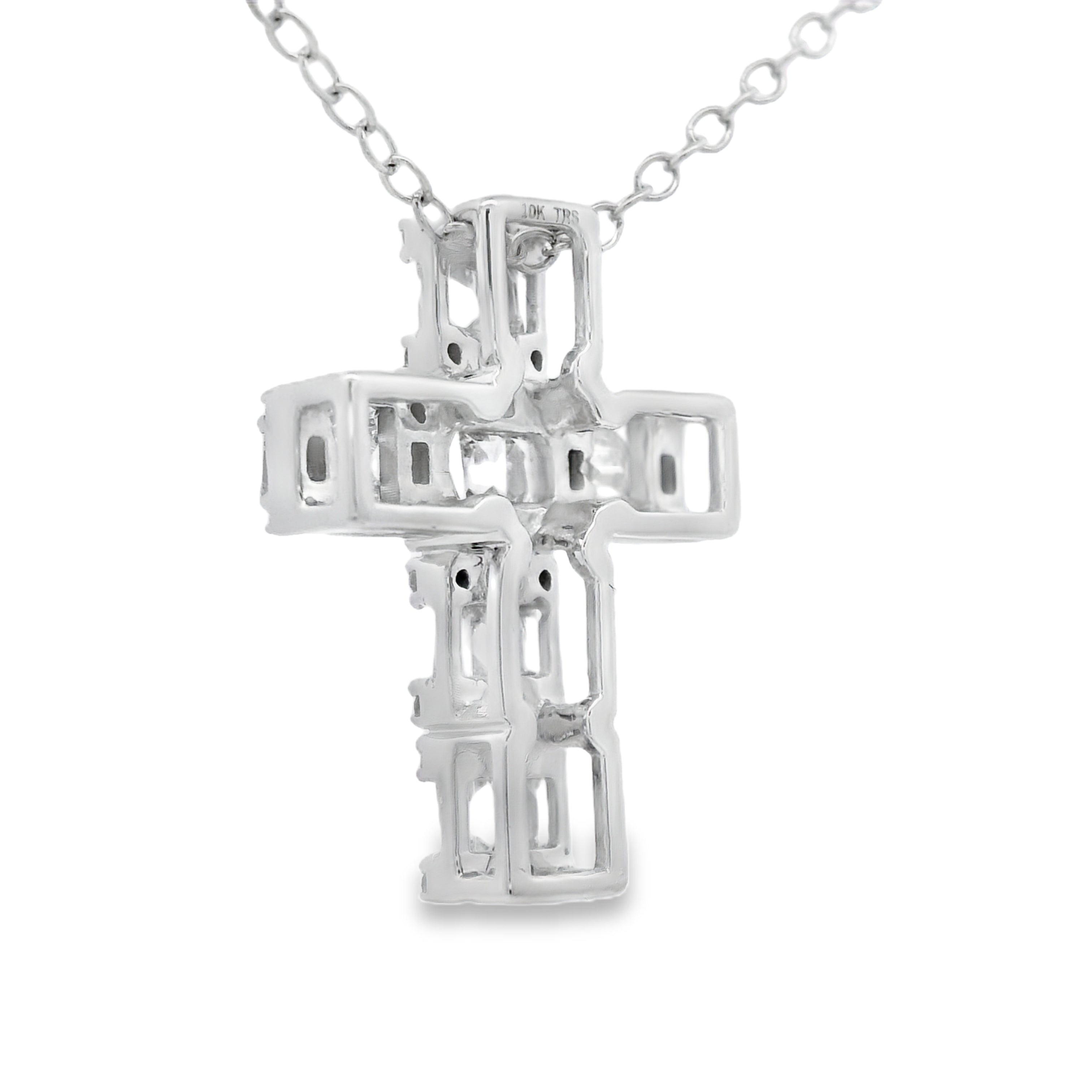 .50ct Diamond Cross Religious Pendant 10KT White Gold by Bids.com