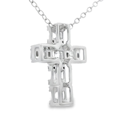 .50ct Diamond Cross Religious Pendant 10KT White Gold by Bids.com