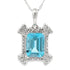 Blue Topaz Diamond Fashion Pendants 10KT White Gold by Bids.com