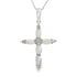 Opal Diamond Cross Religious Pendant 10KT White Gold by Bids.com