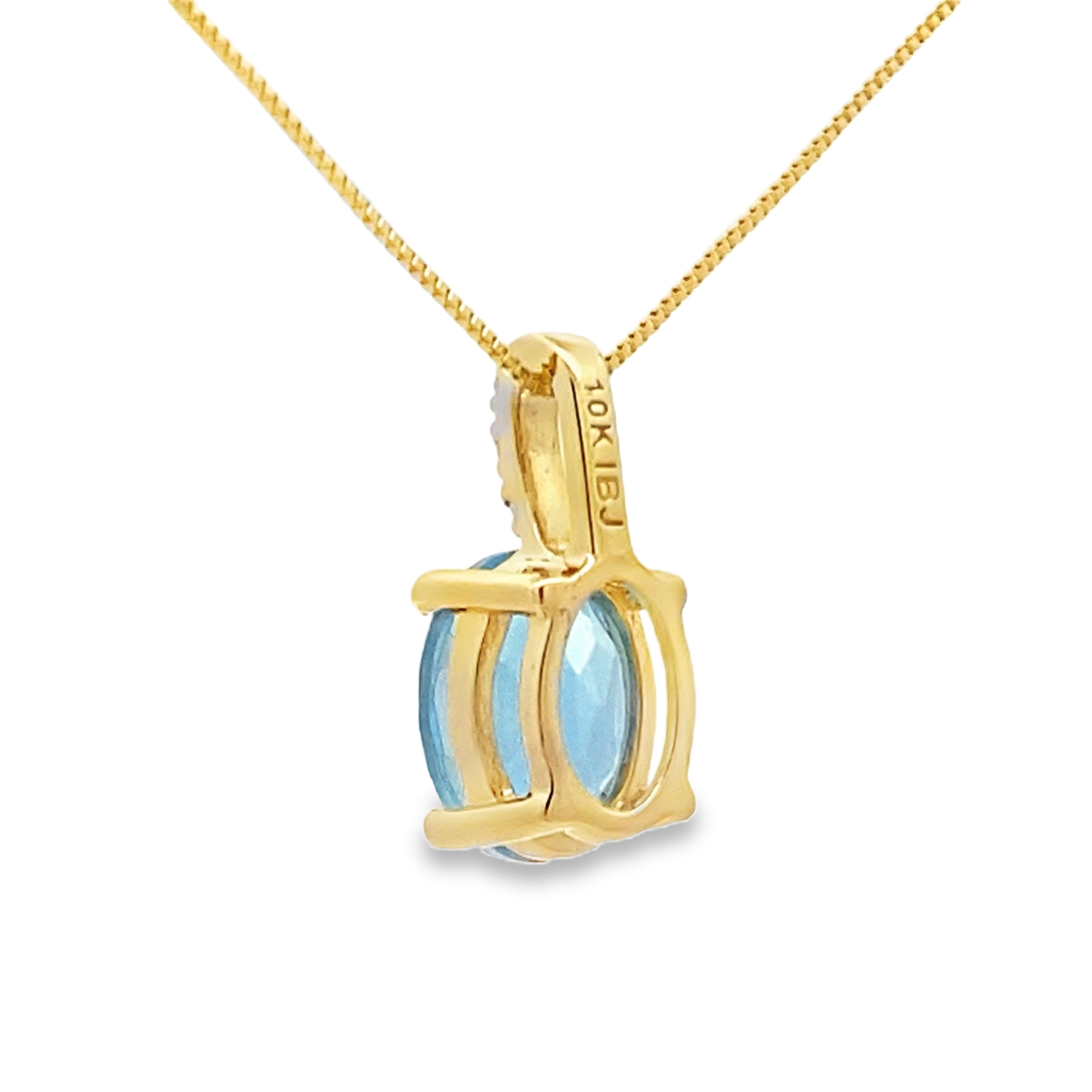 Blue Topaz Diamond Fashion Pendants 10KT Yellow Gold by Bids.com