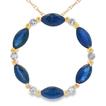 .99ct Sapphire Circle of Love Pendant 10KT Yellow Gold by Bids.com