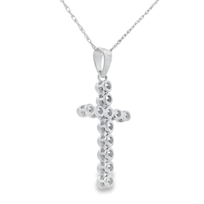 .12ct Diamond Cross Religious Pendant 14KT White Gold by Bids.com