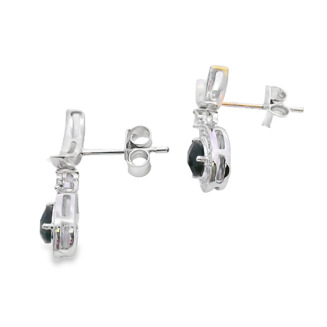 .55ct Onyx Diamond Dangle Earrings 10KT White Gold by Bids.com