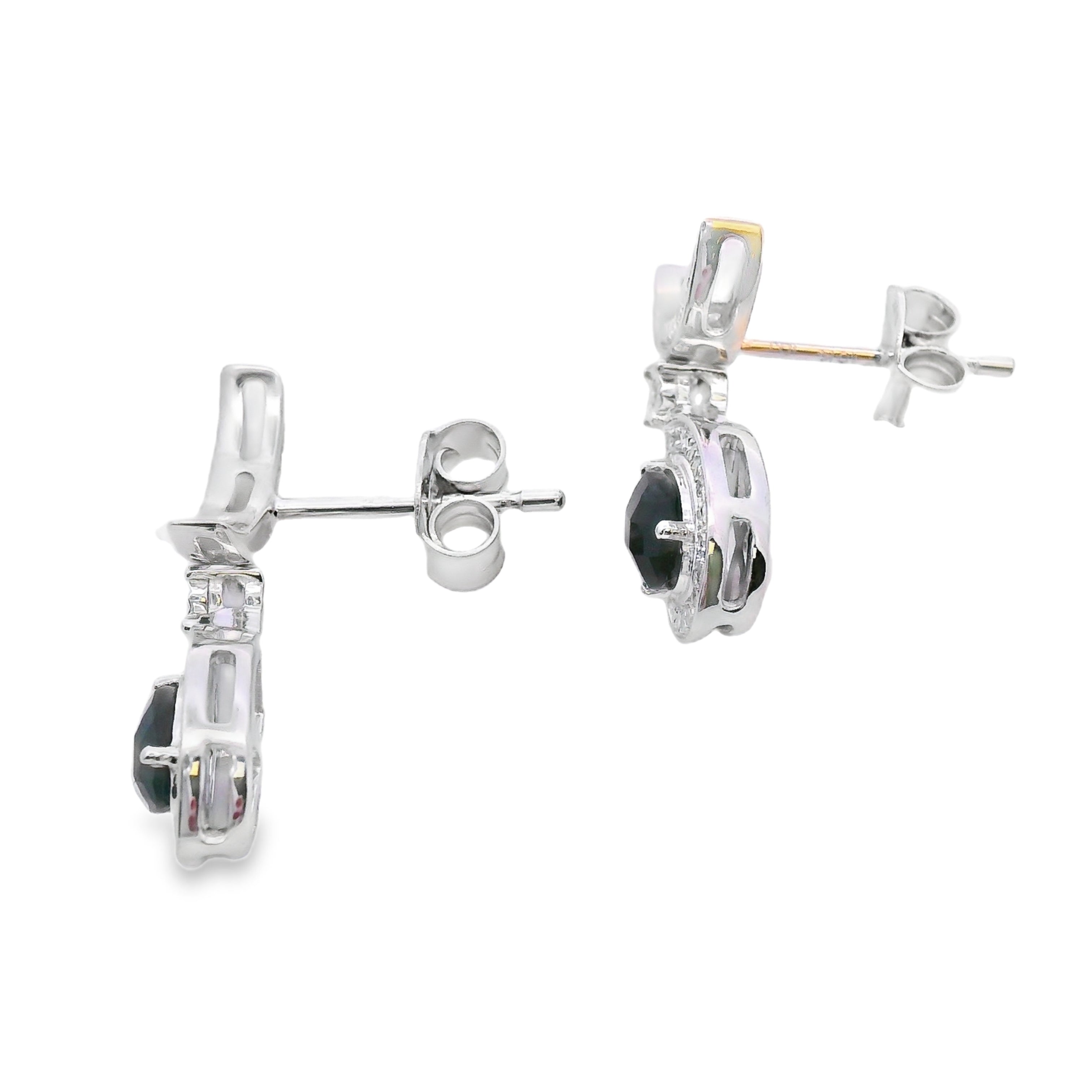 .55ct Onyx Diamond Dangle Earrings 10KT White Gold by Bids.com
