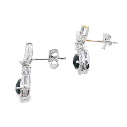 .55ct Onyx Diamond Dangle Earrings 10KT White Gold by Bids.com