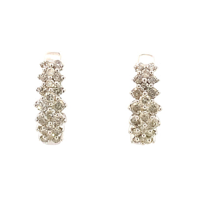 1.09ct Diamond Diamond Hoop Earrings 14KT White Gold by Bids.com