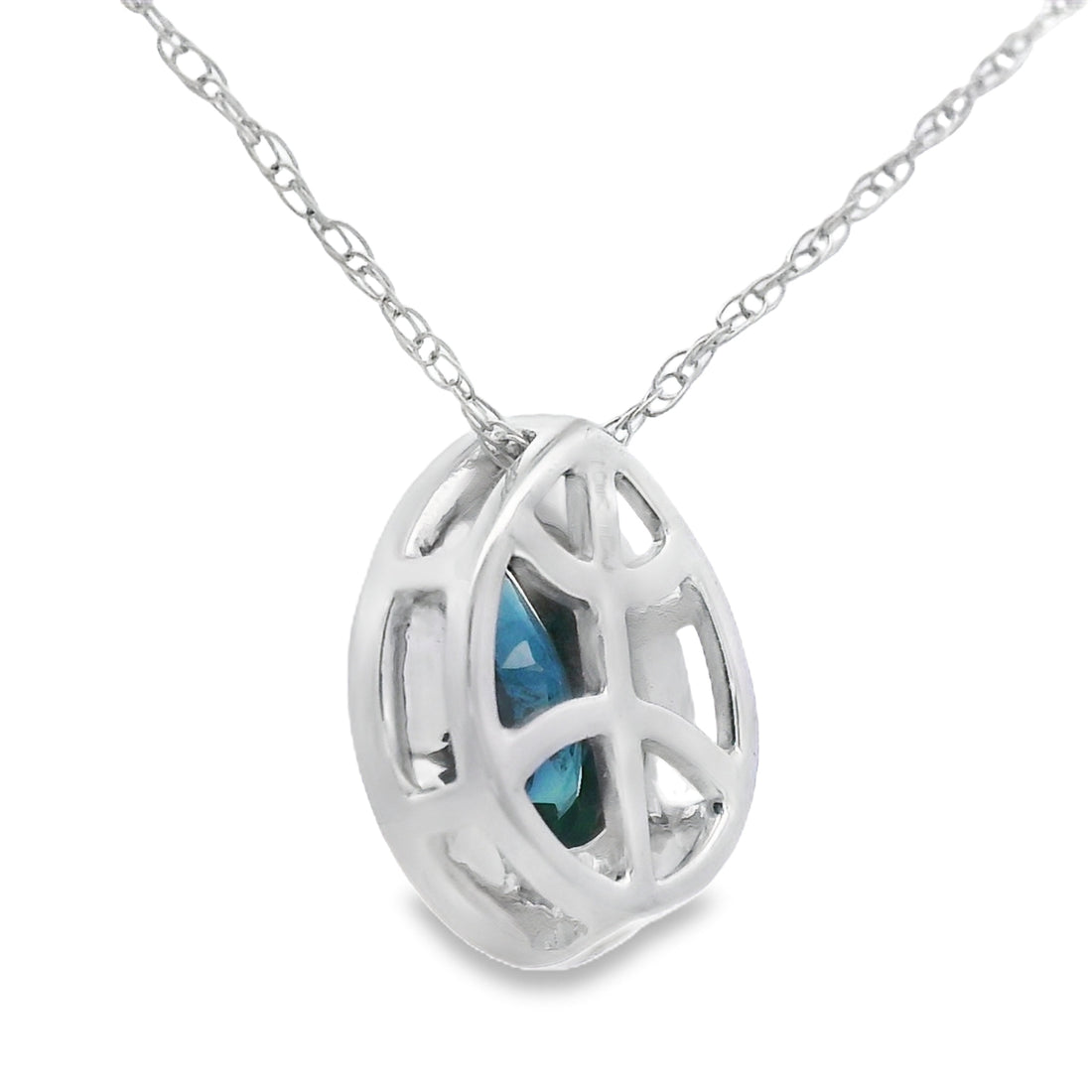 .54ct Sapphire Diamond Fashion Pendants 10KT White Gold by Bids.com