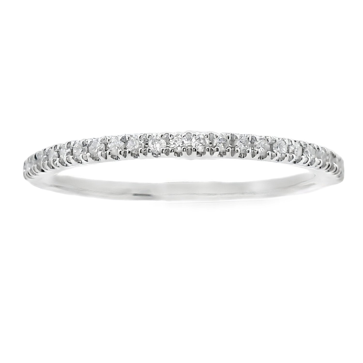 Genuine .13ct Diamond Wedding Band Ring 10KT White Gold