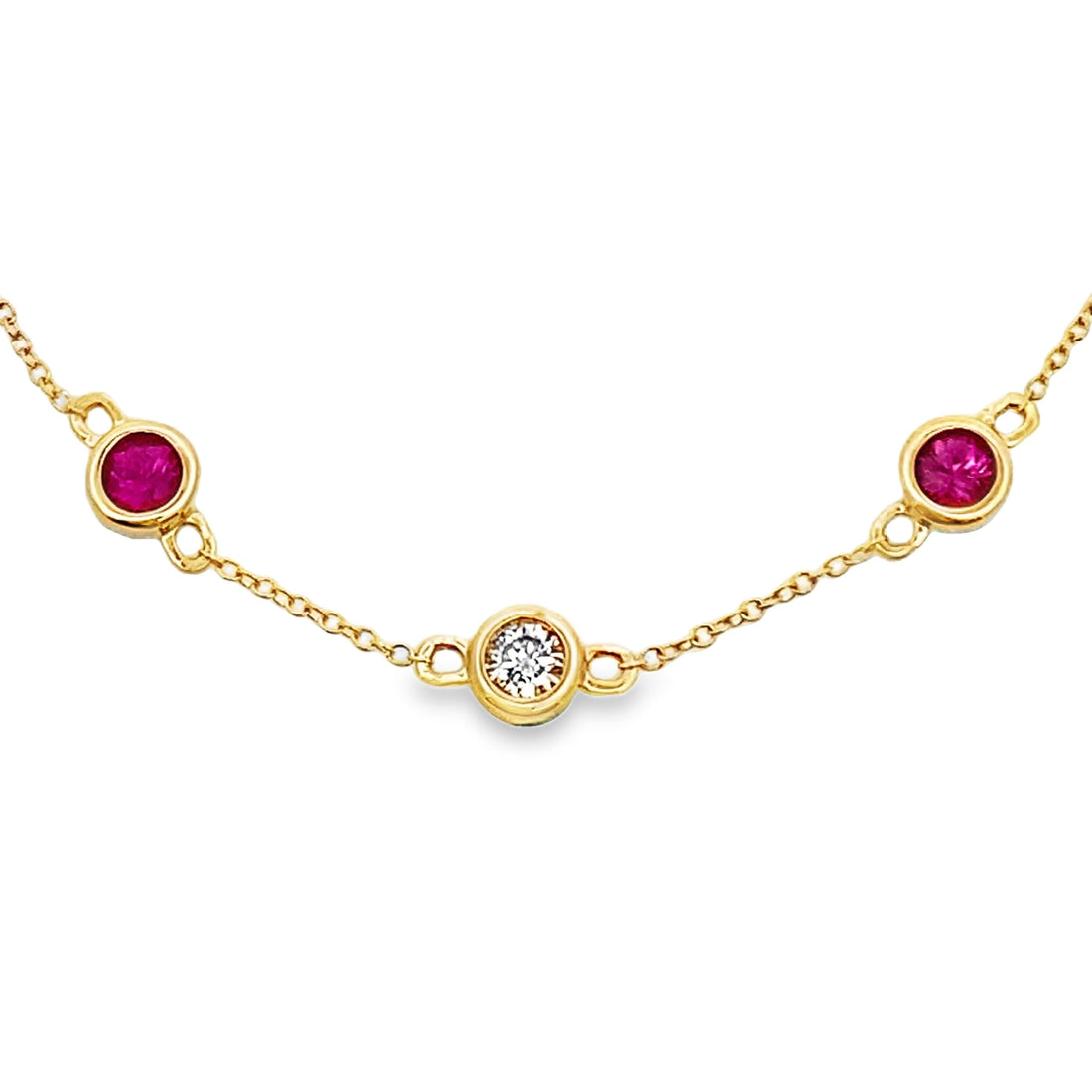 Genuine .66ct Ruby Diamond Bracelet 14KT Yellow Gold by Bids.com
