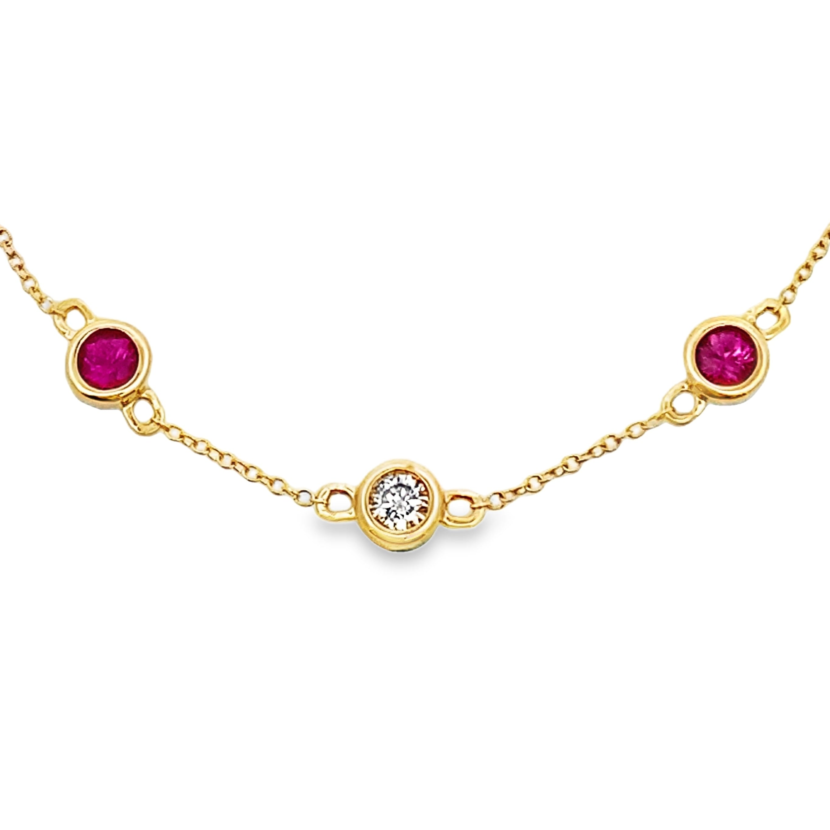 Genuine .66ct Ruby Diamond Bracelet 14KT Yellow Gold by Bids.com