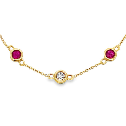 Genuine .66ct Ruby Diamond Bracelet 14KT Yellow Gold by Bids.com