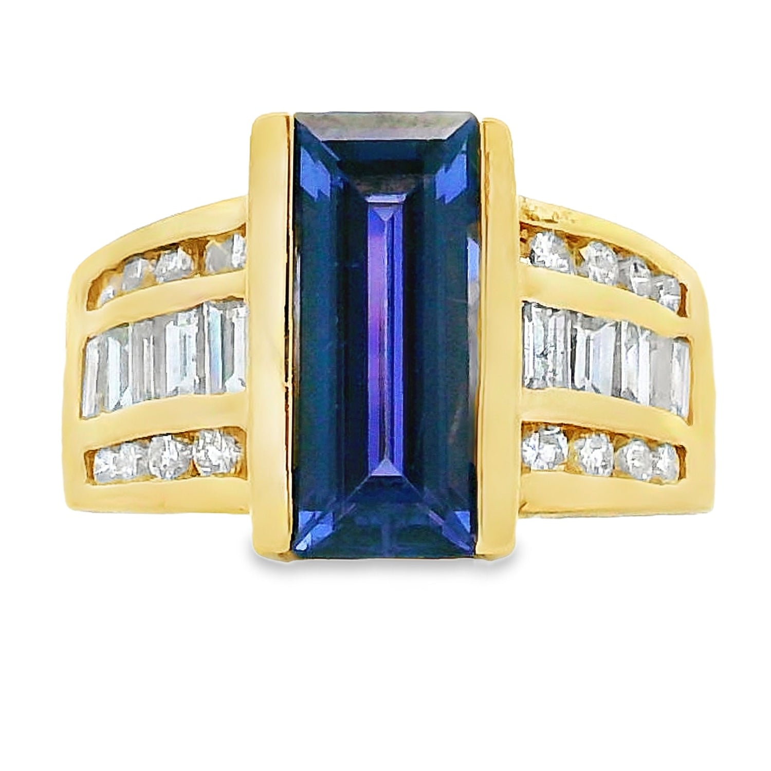Natural .80ct Tanzanite Diamond Ring 18KT Yellow Gold by Bids.com