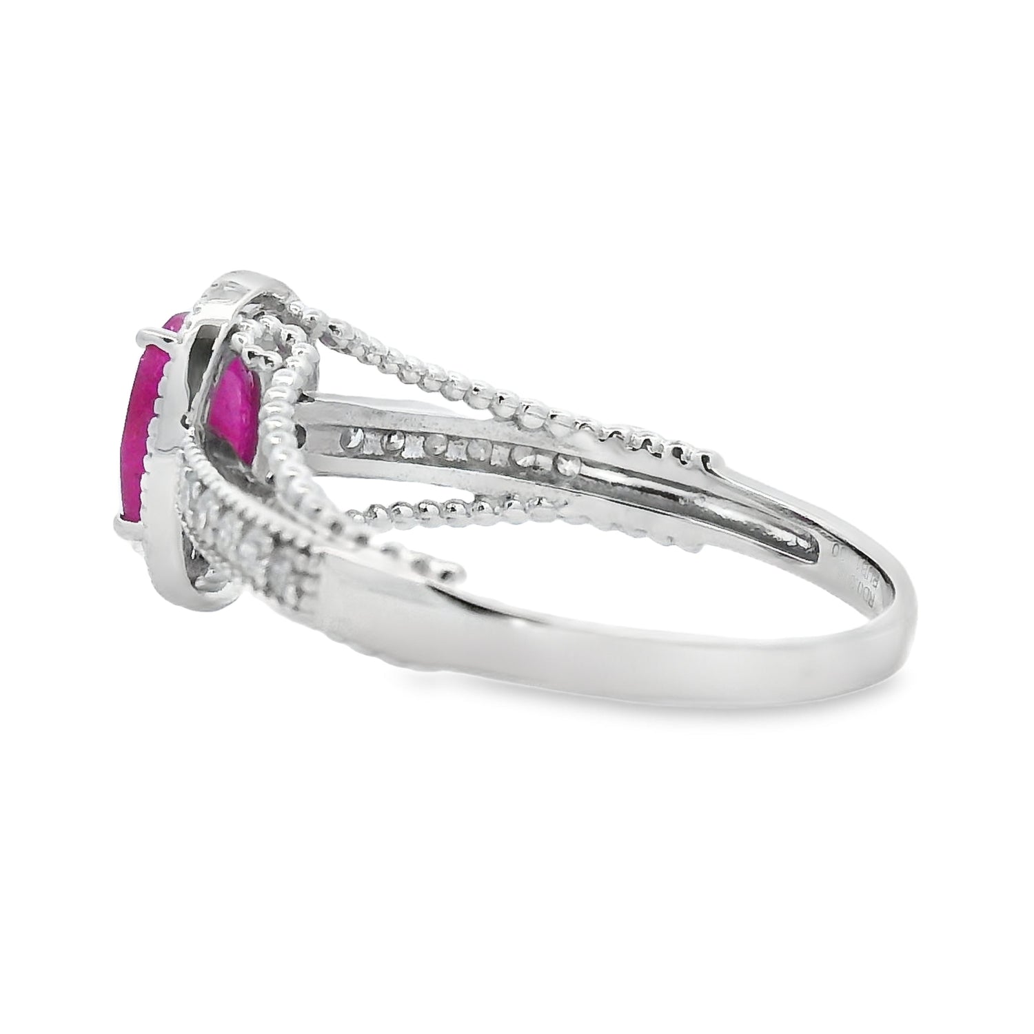 Genuine 1.35ct Ruby Diamond Ring 14KT White Gold by Bids.com
