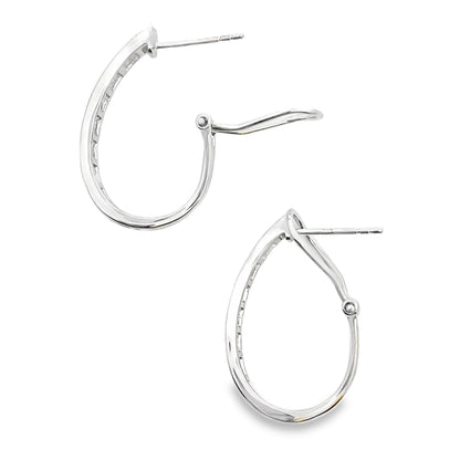 1.00ct Lab Grown Diamond Hoop Earrings 14KT White Gold by Bids.com