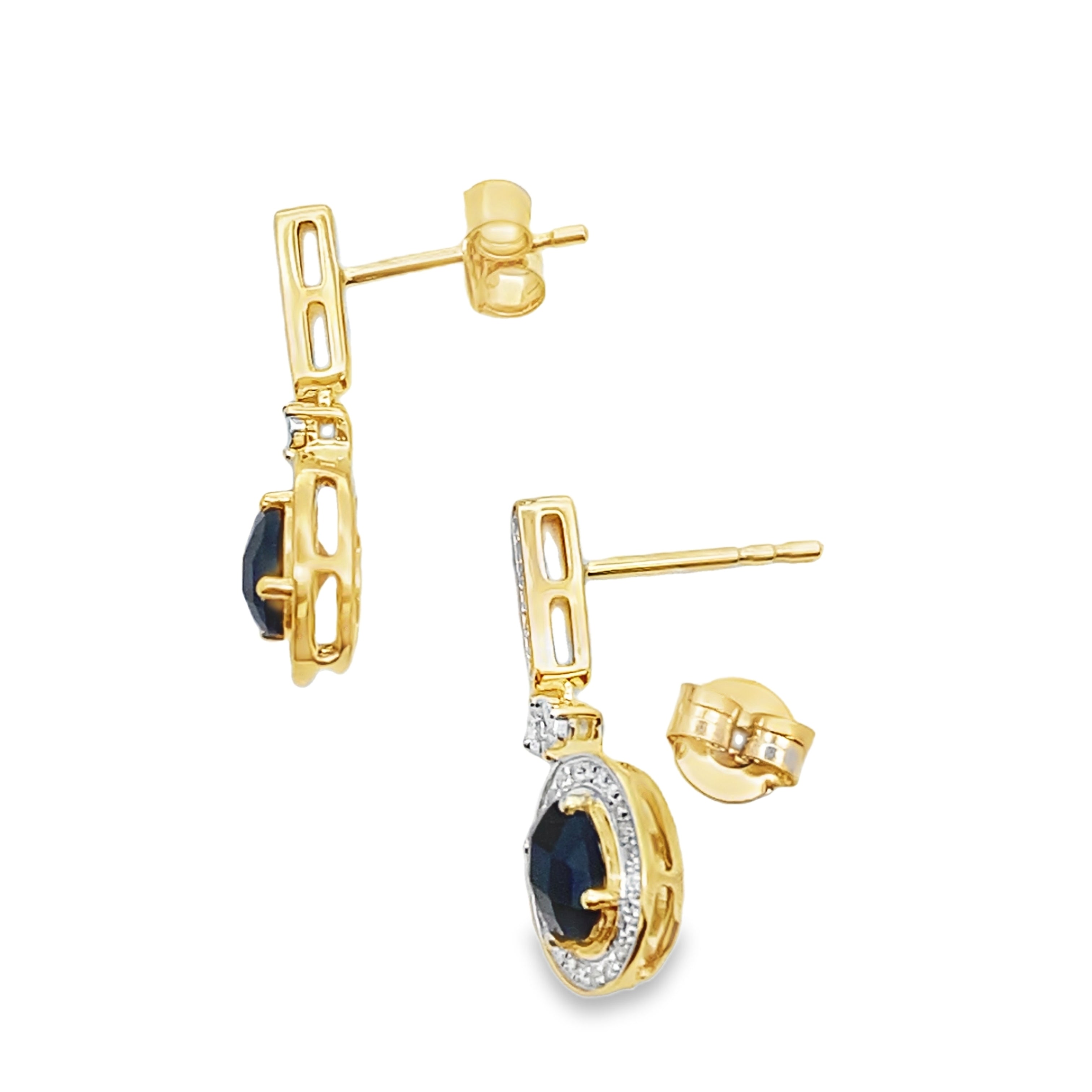 1.06ct Onyx Diamond Dangle Earrings 10KT Yellow Gold by Bids.com