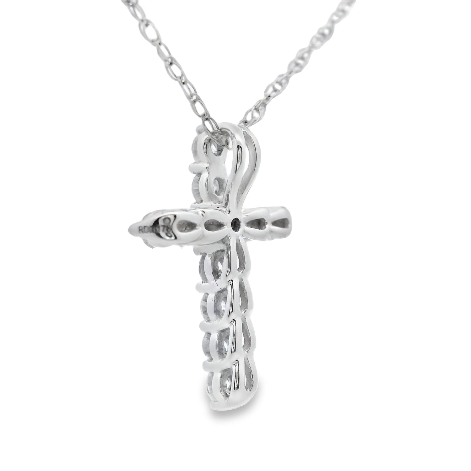 .19ct Diamond Cross Religious Pendant 14KT White Gold by Bids.com