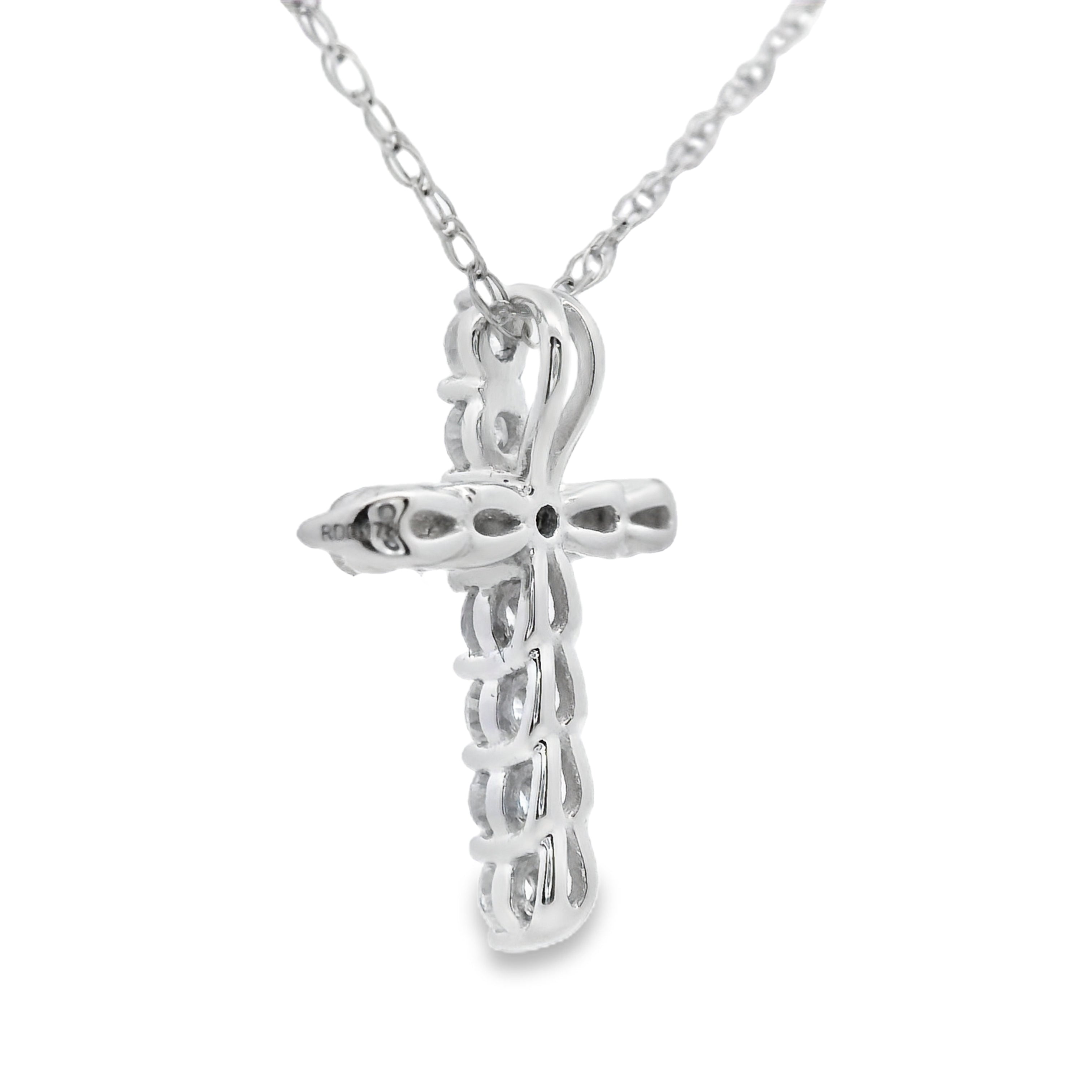 .19ct Diamond Cross Religious Pendant 14KT White Gold by Bids.com