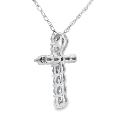 .19ct Diamond Cross Religious Pendant 14KT White Gold by Bids.com