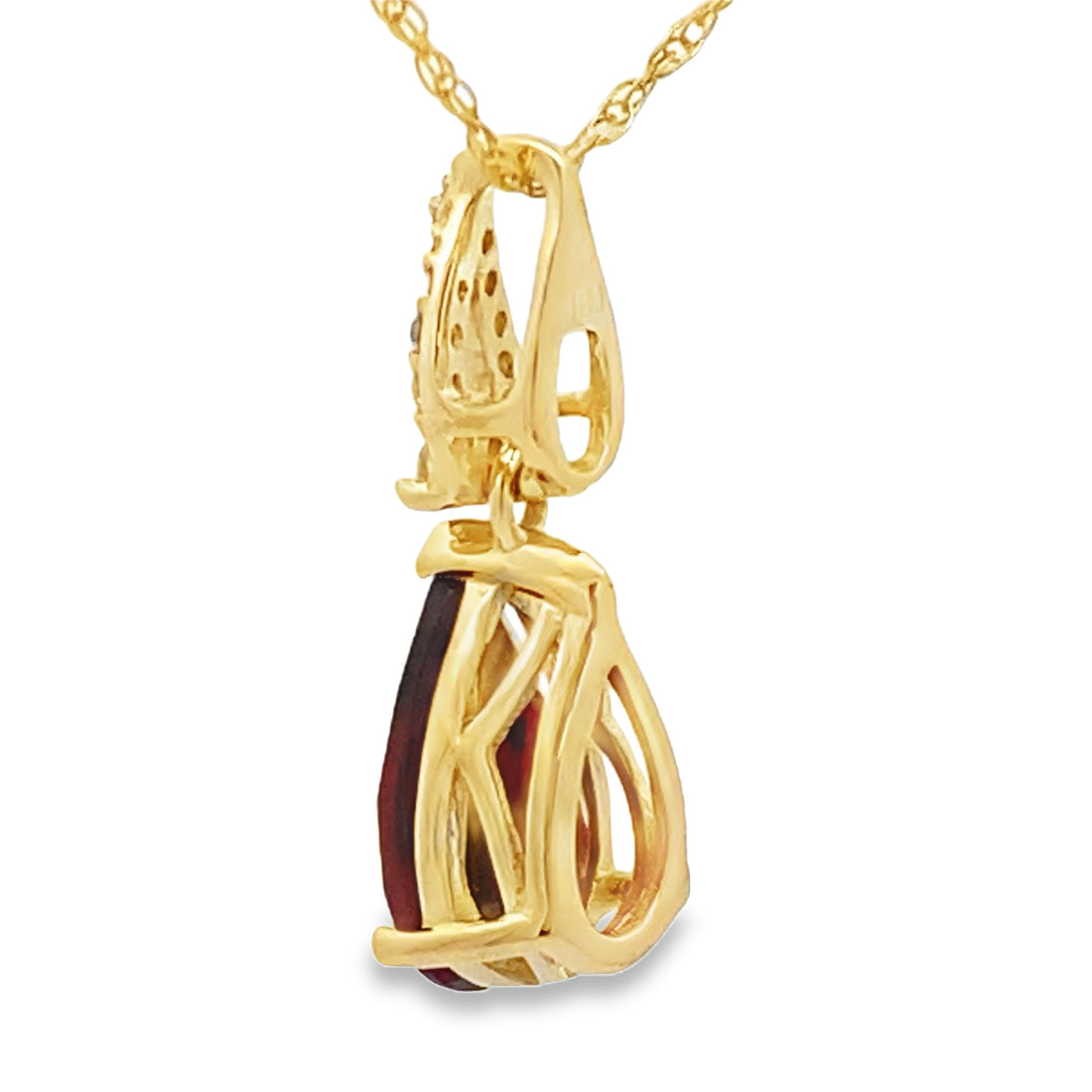 1.38ct Garnet Diamond Fashion Pendants 10KT Yellow Gold by Bids.com
