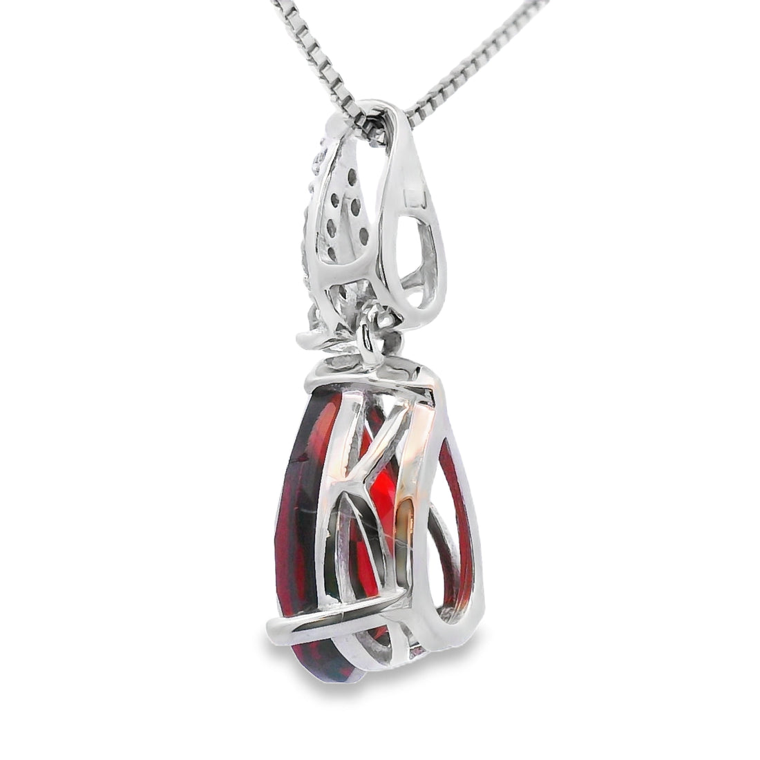 1.38ct Garnet Diamond Fashion Pendants 10KT White Gold by Bids.com