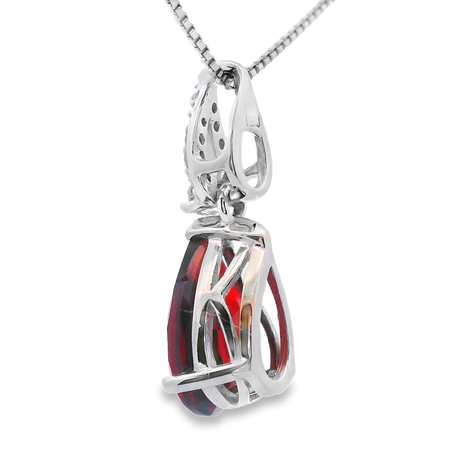 1.38ct Garnet Diamond Fashion Pendants 10KT White Gold by Bids.com