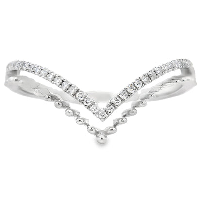.09ct Diamond Fashion band rings 10KT White Gold