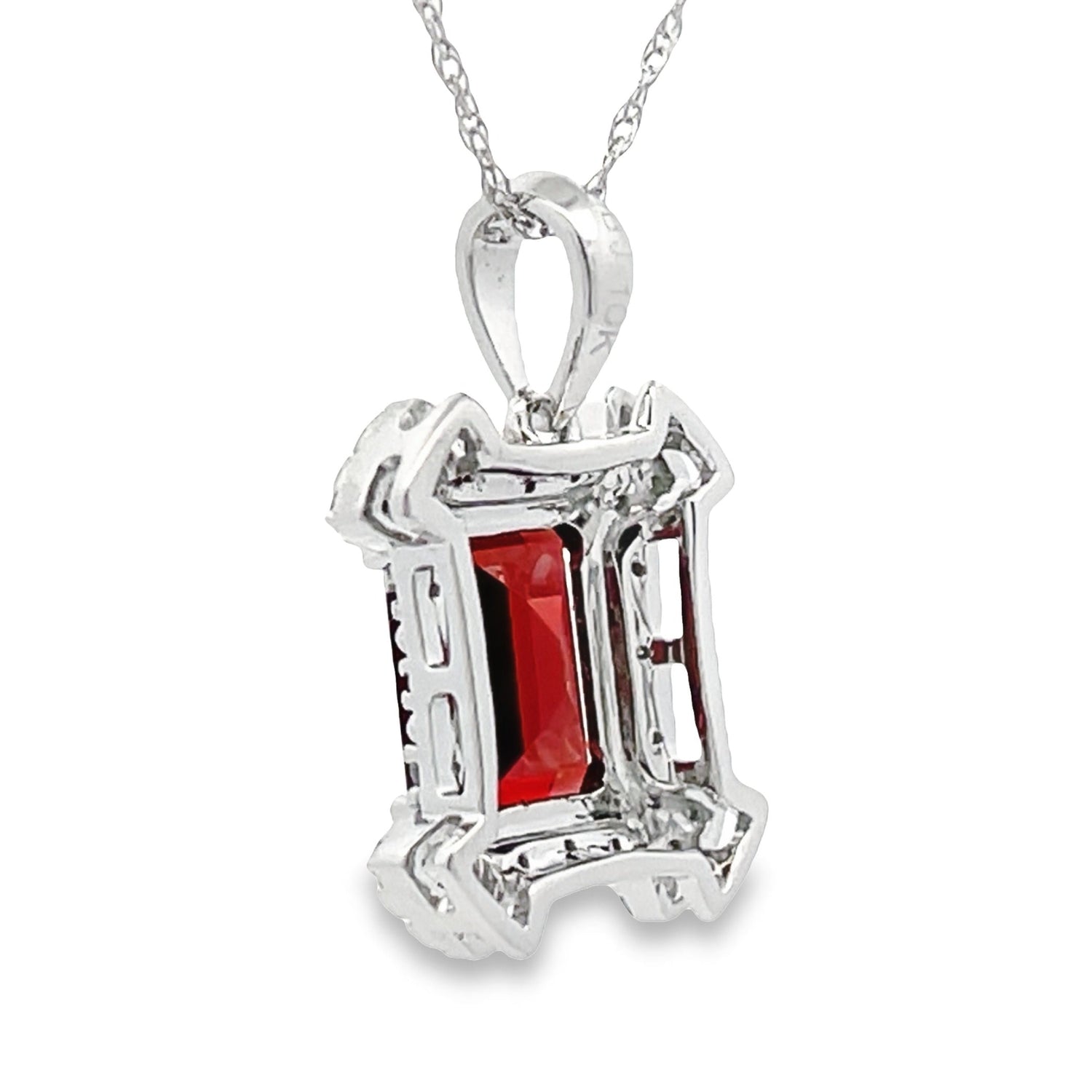 1.87ct Garnet Diamond Fashion Pendants 10KT White Gold by Bids.com