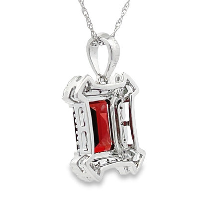 1.87ct Garnet Diamond Fashion Pendants 10KT White Gold by Bids.com