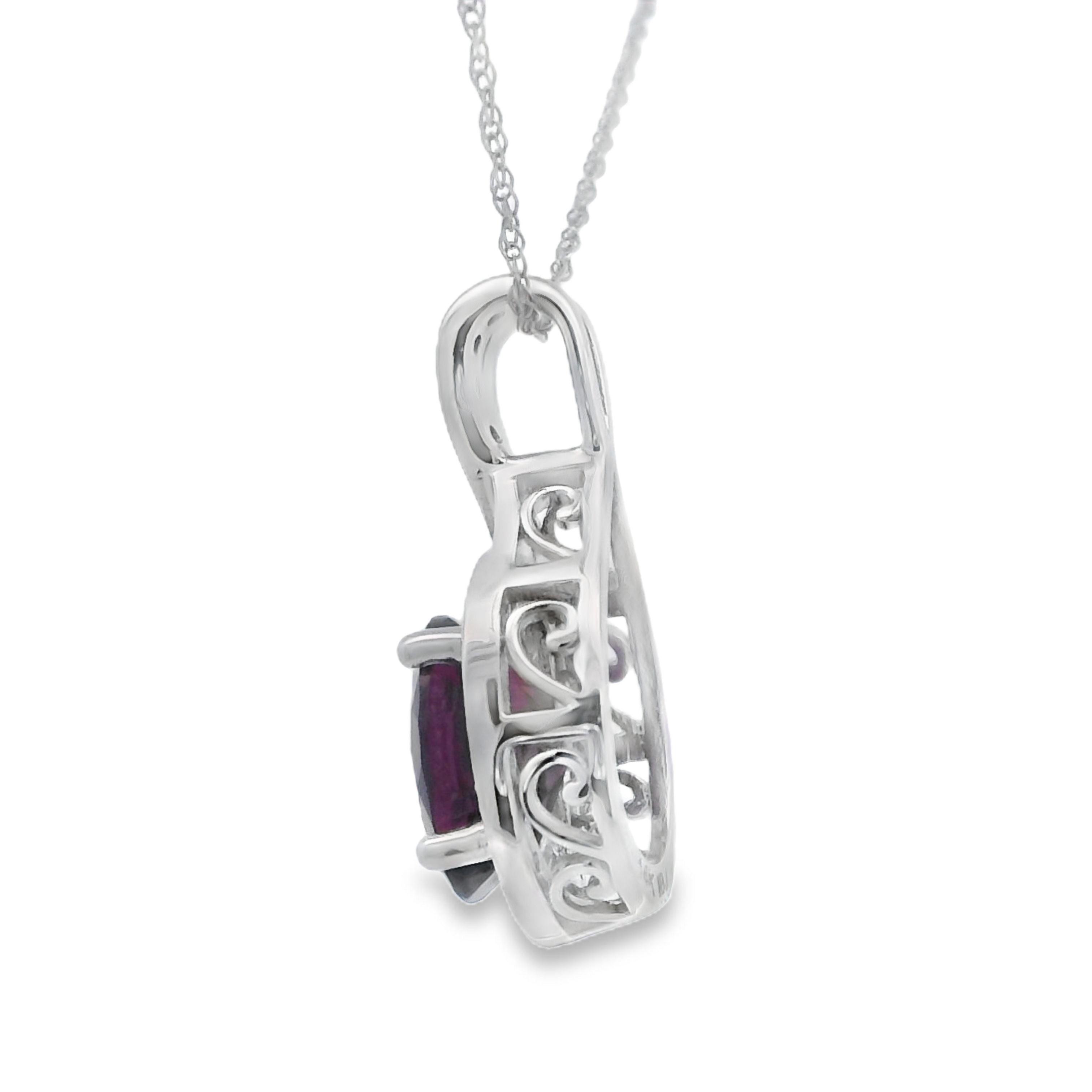 1.61ct Garnet Diamond Fashion Pendants 14KT White Gold by Bids.com